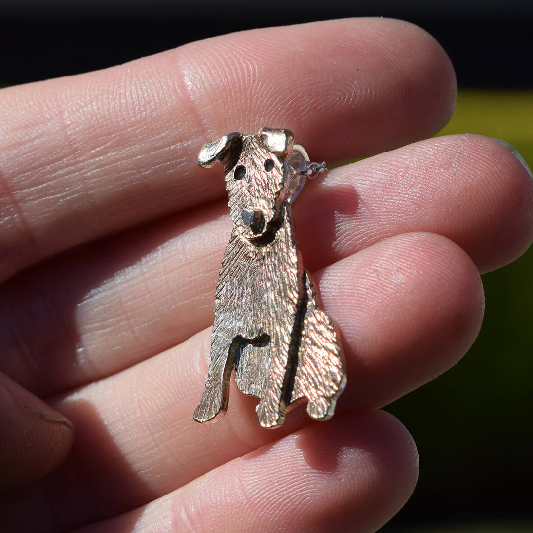 rose gold Patterdale terrier necklace, Patterdale terrier jewellery, Patterdale terrier gift for her, rose gold dog necklace