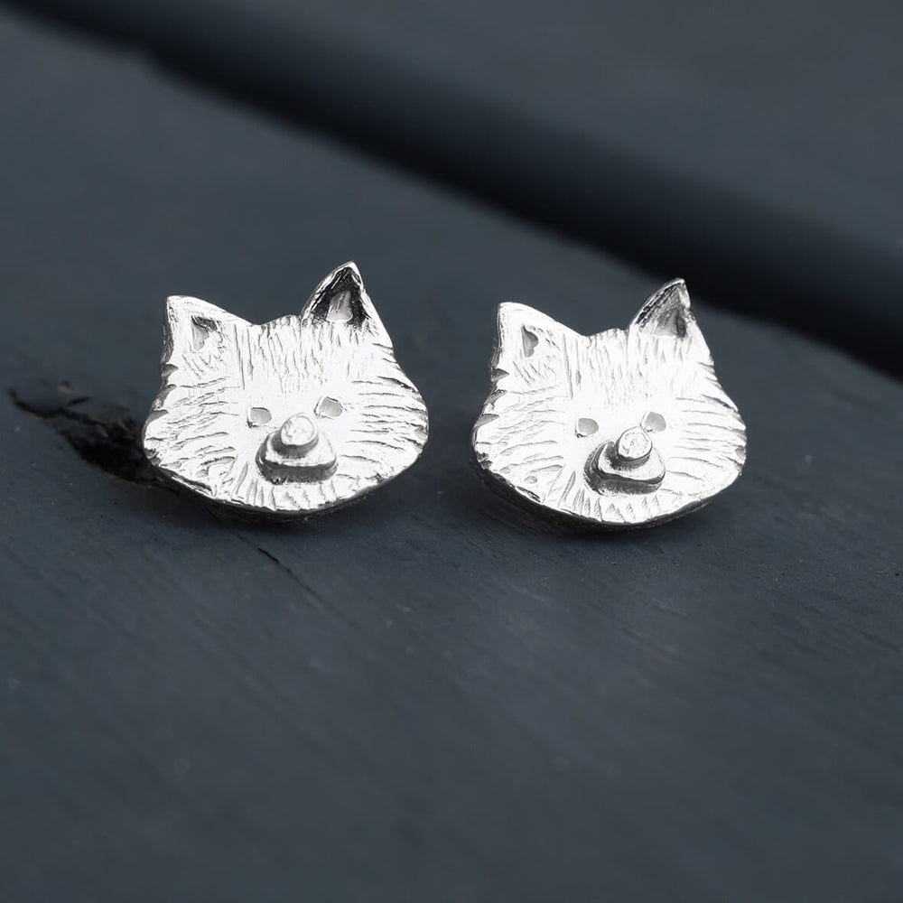 Pomeranian earrings, Pomeranian dog earrings, silver Pomeranian jewellery, silver dog earrings, silver dog earrings, quality Pomeranian gift, Pomeranian present for woman