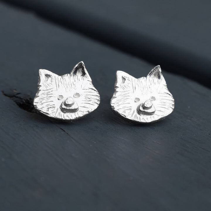 Pomeranian earrings, Pomeranian dog earrings, silver Pomeranian jewellery, silver dog earrings, silver dog earrings, quality Pomeranian gift, Pomeranian present for woman