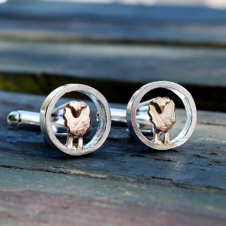 rose gold sheep cufflinks, silver sheep cufflinks, farmer cufflinks, farm cufflinks, present for farmer