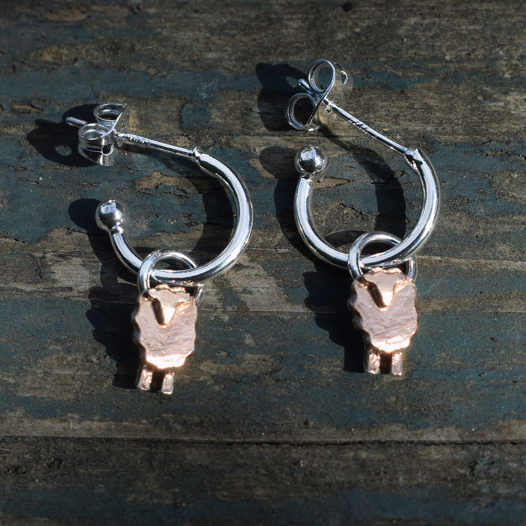 sheep earrings, silver sheep earrings, gold sheep earrings, sheep jewellery, gift for sheep lover, present for sheep breeder, sheep gift for her, sheep jewelry