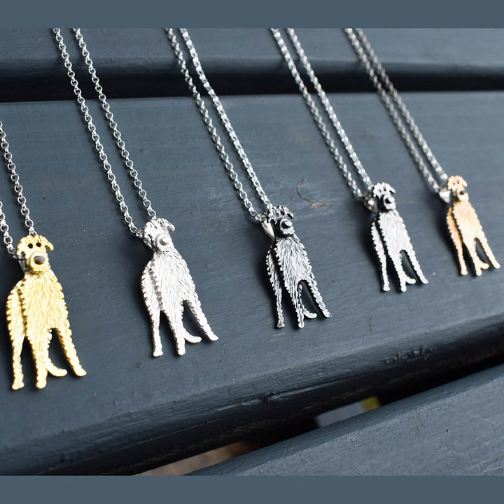 scottish deerhound necklace, silver dog necklace, scottish dog gift, scottish dog jewellery, scottish deerhound gift for woman, scottish deerhound christmas present, scottish deerhound gift for wife, scottish deerhound birthday present, unusual scottish deerhound gift