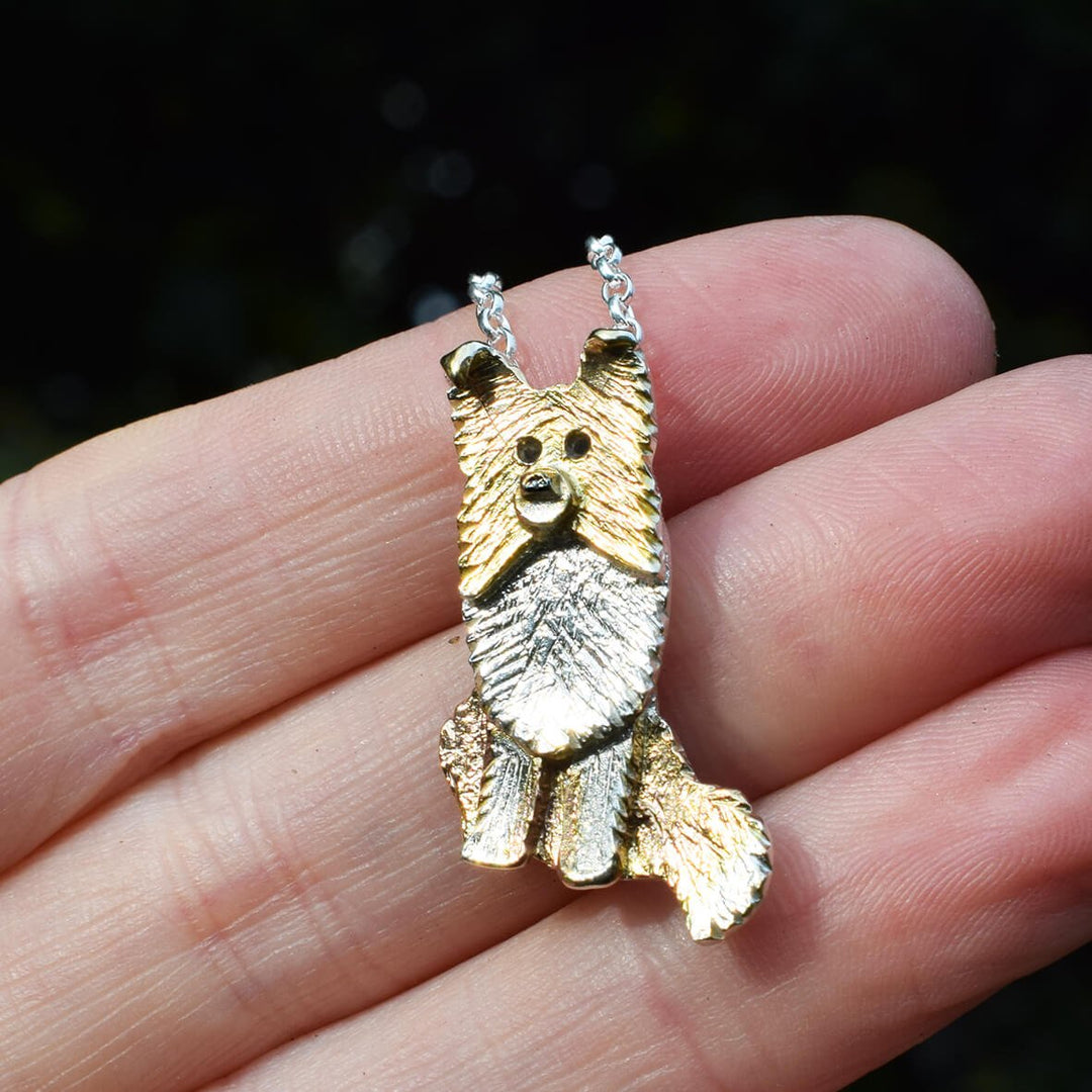 sable Shetland Sheepdog gift, Shetland Sheepdog necklace, gold Shetland Sheepdog, sheltie gift for her, sable Shetland Sheepdog present