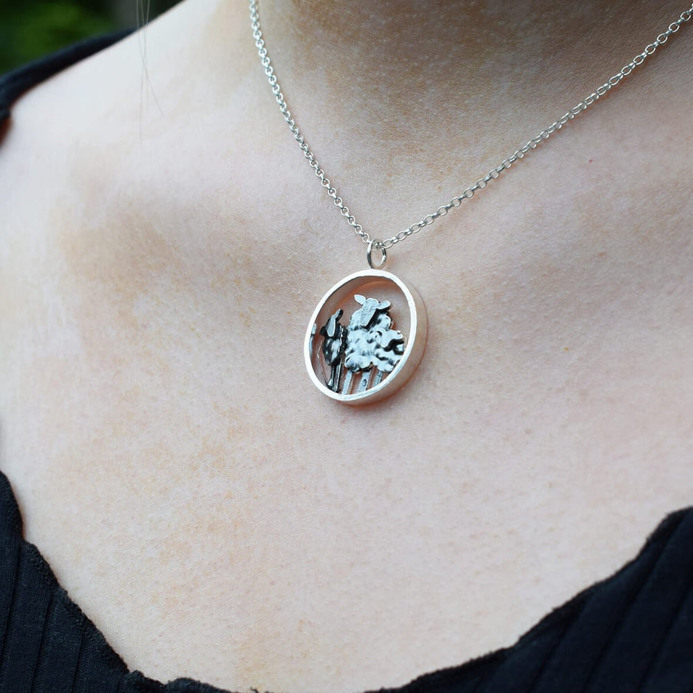 black sheep necklace, 3 black sheep, flock of black sheep jewellery, sheep necklace