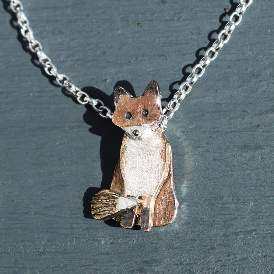 fox necklace, silver fox pendant, fox jewellery, jewellery for nature lovers, fox gift for her