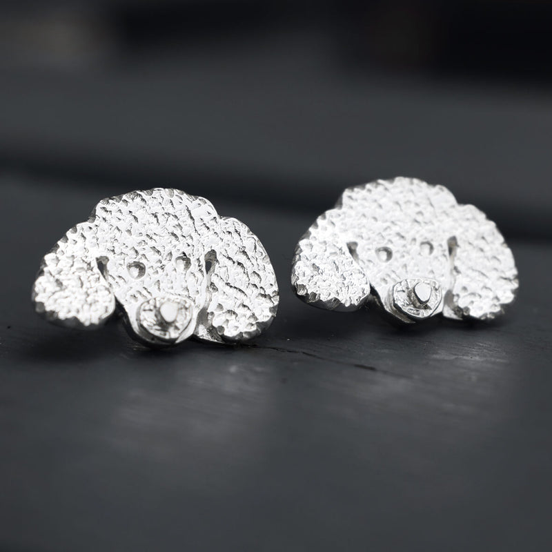 Bichon Frise earrings, silver dog stud earrings, Bichon Frise jewellery, Bichon Frise gift for woman, quality Bichon Frise present for her, Bichon Frise memorial gift