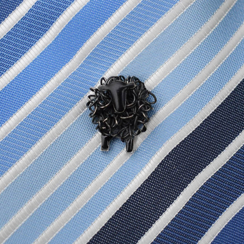 Silver black sheep tie pin - FreshFleeces, sheep jewellery, sheep jewelry, black sheep pin, black sheep lapel badge, black sheep badge, black sheep jewellery, black sheep gift for men, black sheep jewelry, black sheep wedding