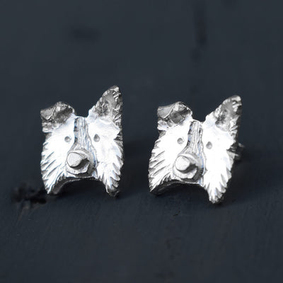 border collie earrings, border collie studs, collie dog earrings, sheepdog earrings, border collie jewellery, collie jewellery, border collie gift for wife, border collie present for woman