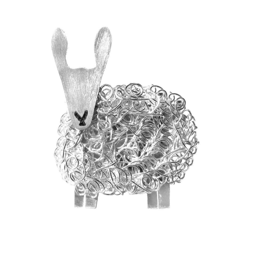 Silver Border Leicester sheep brooch