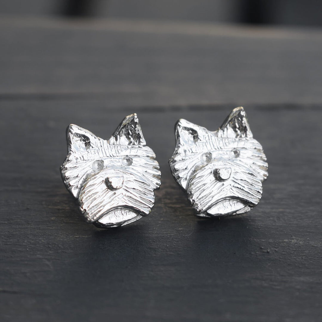 Cairn terrier earrings, Cairn terrier jewellery, Cairn terrier gift for woman, silver dog earrings, dog earrings, silver dog jewellery, terrier earrings, silver dog stud earrings, cairn terrier stud earrings