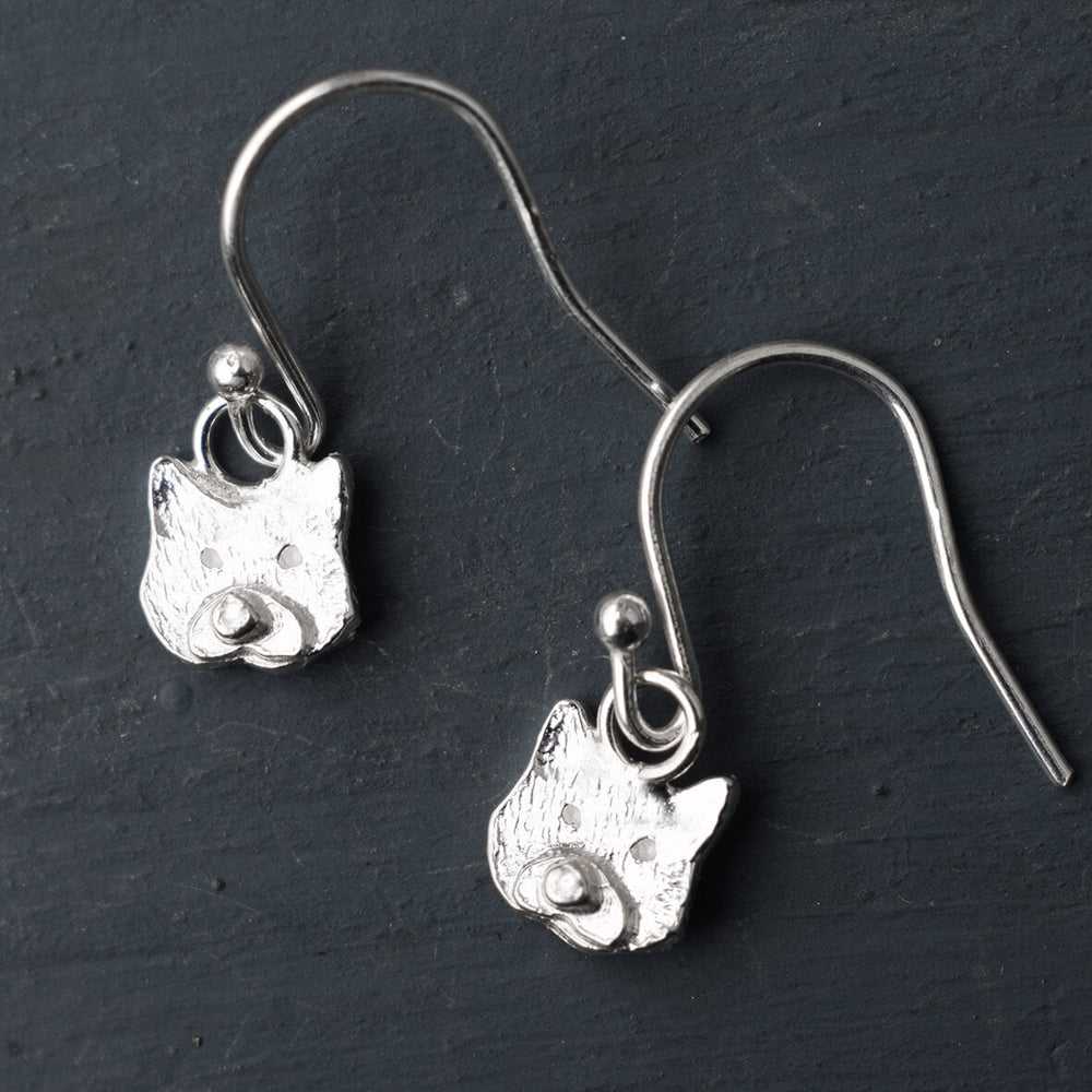 silver cat earrings, cat dangly earrings, kitten earrings, cat lover jewellery, cat jewellery, gift for cat lover, gat present for wife, cat gift for her, cat lady present, jewellery for animal lovers