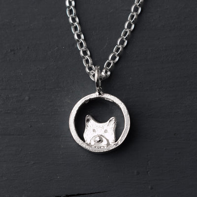 silver cat necklace, silver cat pendant, cat head necklace, silver cat gift, silver cat gift for woman, quality silver cat present, cat jewellery, cat gift, cat jewelry, silver cat gift, present for cat lover