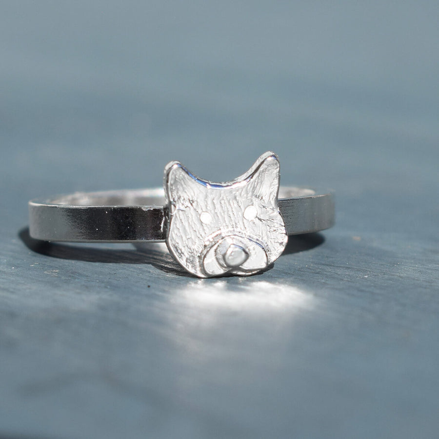 silver cat ring, silver cat jewellery, cat memorial ring, gift for cat lover, cat ring, cat present for wife