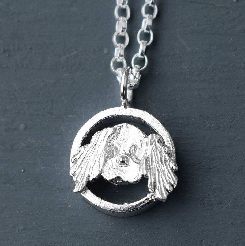 spaniel pendant, Cavalier King Charles Spaniel necklaces, gold Cavalier King Charles Spaniel, silver Cavalier King Charles Spaniel, Cavalier King Charles Spaniel jewellery, present for Cavalier King Charles Spaniel lover, Cavalier King Charles Spaniel breeder gift