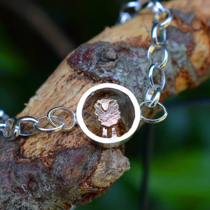 sheep bracelet, sheep charm bracelet, sheep charm, gold sheep, rose gold sheep, handmade sheep present, sheep jewellery, sheep jewelry, welsh sheep gift, sheep christmas present for girlfriend