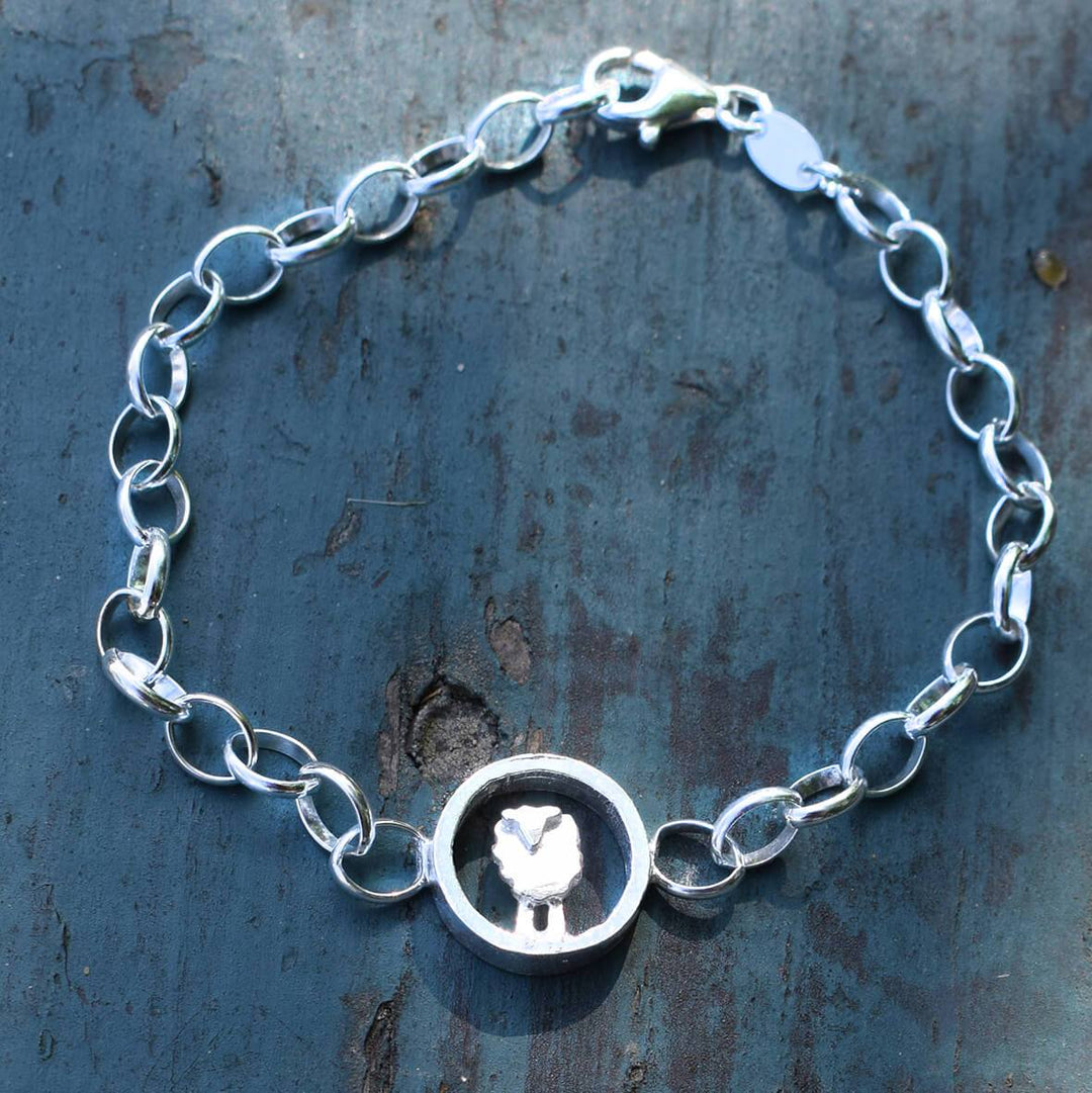 silver sheep bracelet. sheep bracelet, sheep charm, sheep jewellery, sheep jewelry, silver sheep, sheep present for woman, quality sheep gift, present for shepherdess, silver sheep present