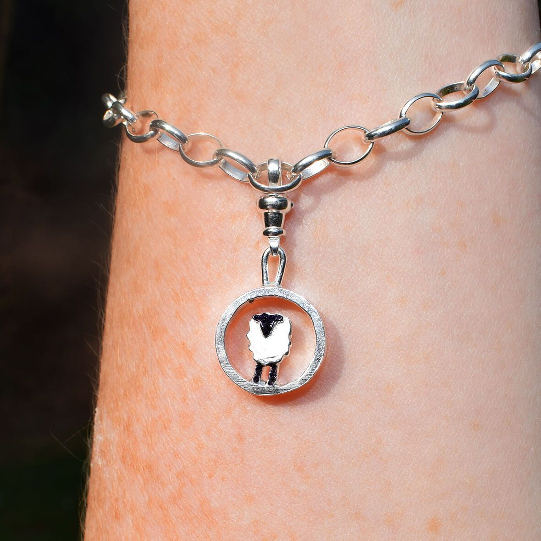 suffolk sheep charm, sheep charm, silver sheep charm, sheep bracelet, suffolk sheep gift for woman, gift for female farmer