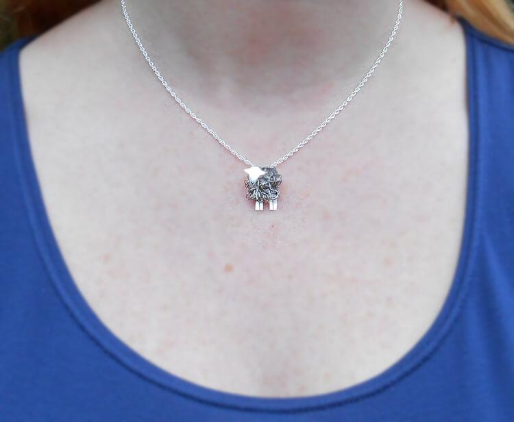 Silver Herdwick sheep necklace - FreshFleeces, Herdwick jewellery, Herdwick jewelry, Herdwick sheep gift for her, silver herdwick sheep, lake district jewellery, lake district gift, Cumbria gift for her, Cumbrian jewellery, Herdy jewellery, Herdy gift