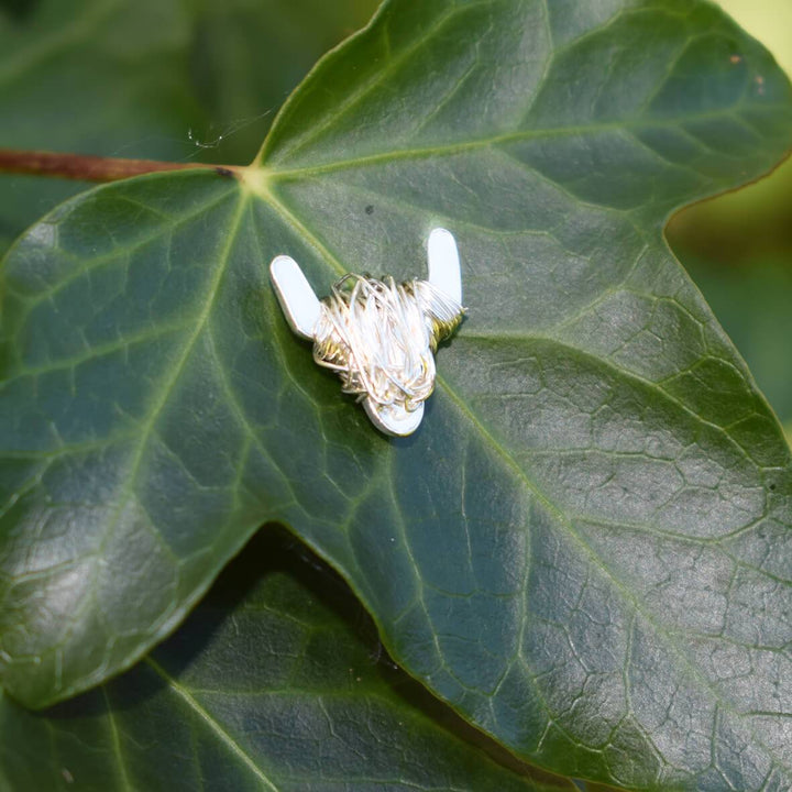 Silver Highland cow pin badge, White highland cow gift