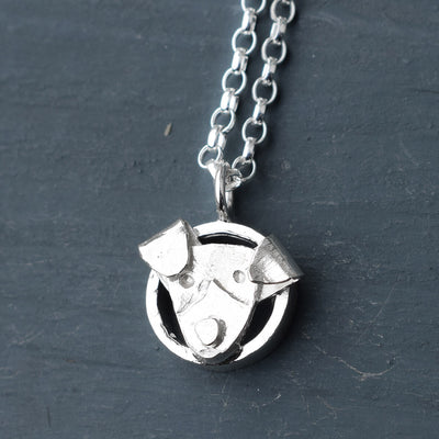 jack russell pendant, silver jack russell necklace, silver jack russell jewellery, jack russell memorial, jack russell gift for woman, silver jack russell gift