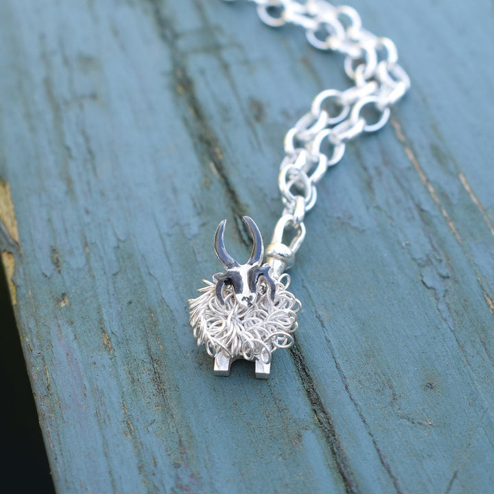 Silver Jacob sheep charm - FreshFleeces, jacob sheep jewellery, jacobs sheep jewelry, jacob sheep gift for her, jacobs sheep present, horned sheep jewellery, horned sheep charm, horned sheep jewellery