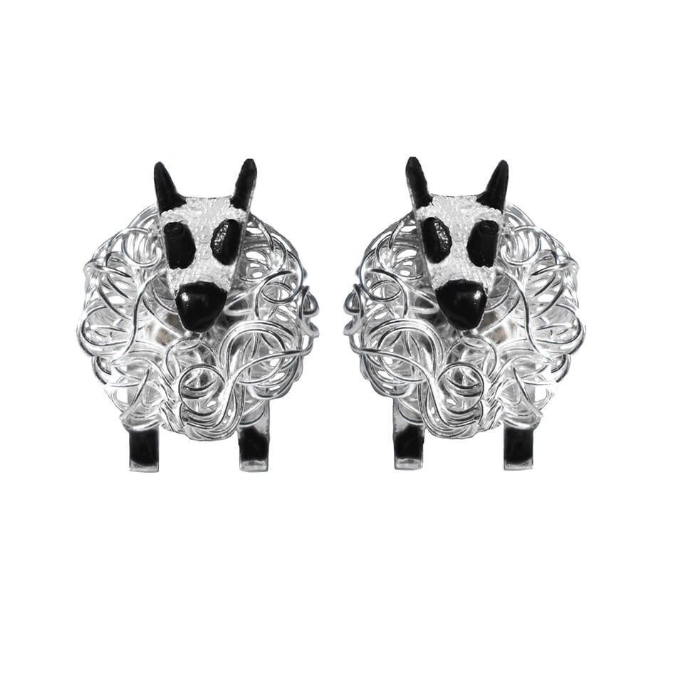 Silver Kerry Hill sheep earrings