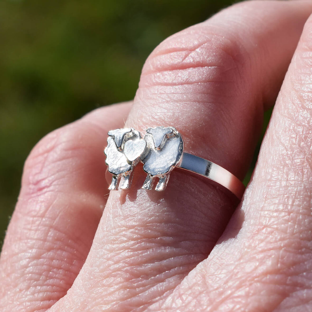 love ewe sheep ring, silver sheep ring, gift for farming woman, ring for farmer, countryside jewellery, farming ring, gift for sheep farmer, silver sheep gift, sheep gift for girlfriend