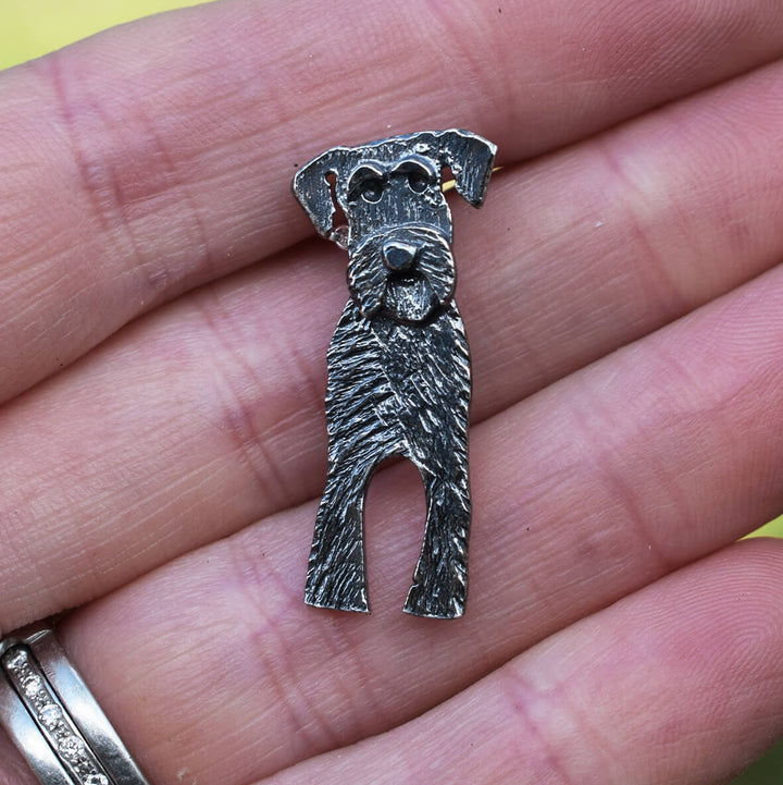 miniature schnauzer brooch, black miniature schnauzer brooch, black dog brooch, schnauzer brooch, gift for schnauzer lover