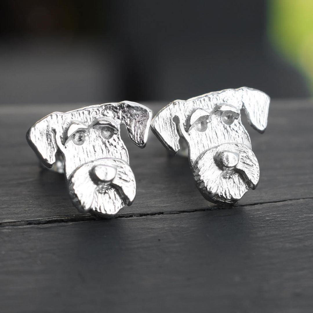 miniature schnauzer earrings, silver schnauzer earrings, mini schnauzer earrings, silver dog earrings, stud schnauzer earrings, schnauzer jewellery