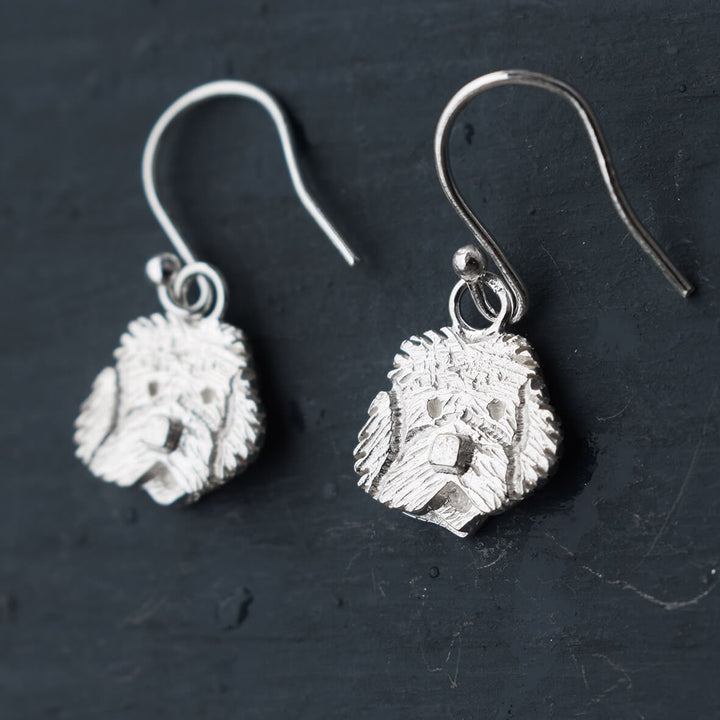 old english sheepdog earrings, sheepie dog earrings, silver dog earrings, Old English Sheepdog jewellery, gift for Old English Sheepdog owner, Old English Sheepdog gift for wife, silver Old English Sheepdogs