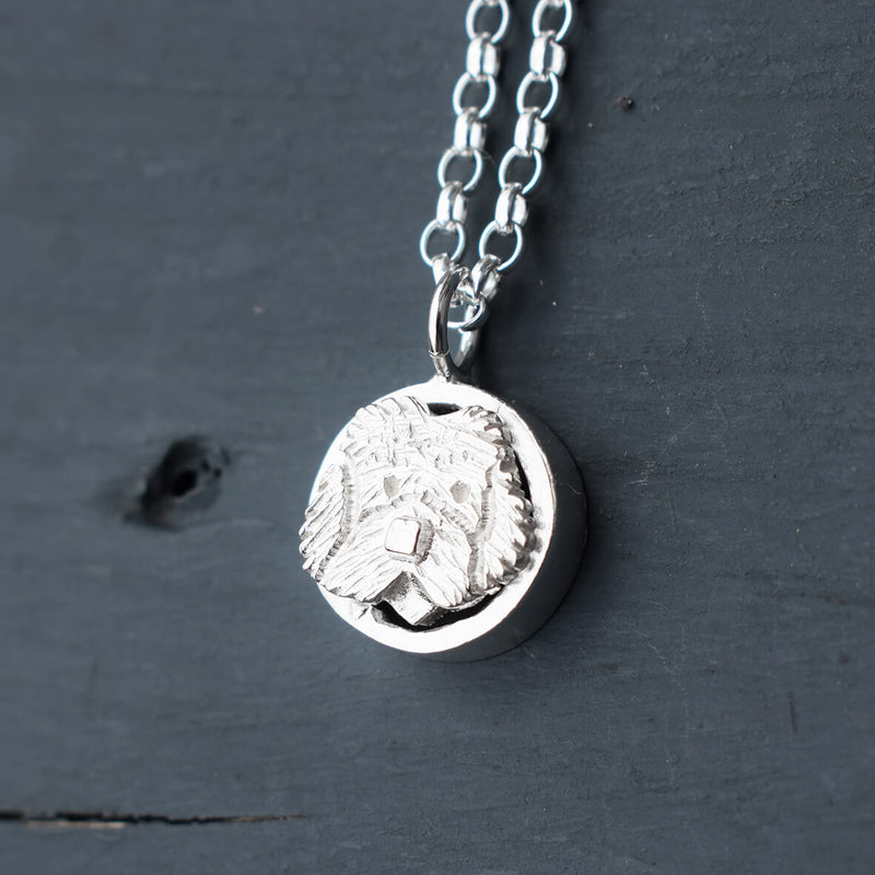 old english sheepdog necklace, old english sheepdog jewellery, old english sheepdog gift for woman, old english sheepdog gift ideas, old english sheepdog present for her, silver dog necklace, old english sheepdog memorial, dog loss jewellery, rainbow road jewellery