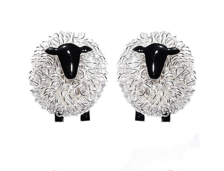 Silver sheep cufflinks - FreshFleeces, suffolk sheep cufflinks, suffolk sheep gift for men, sheep gift for farmer, cufflinks for farmer, gift for shepherd, cufflinks for shepherd, gift for sheep breeder, sheep wedding present, sheep wedding gift, countryside cufflinks, farming cufflinks, farmer cufflinks