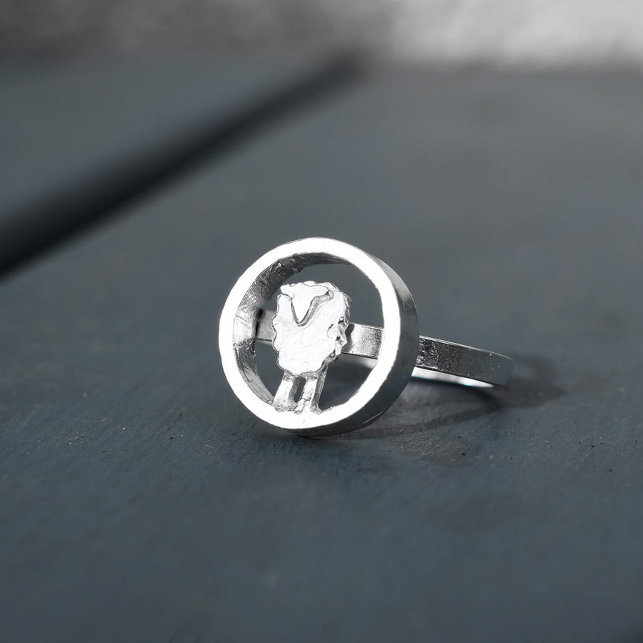 silver sheep ring, sheep jewellery, sheep gift for wife, quality sheep gift, sheep jewellery