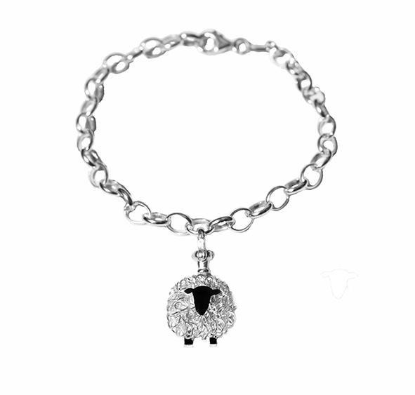 Silver Suffolk sheep charm - FreshFleeces, ssuffolk sheep charm, silver sheep charm, suffolk sheep bracelet, gift for shepherdess, sheep wedding gift, bridesmaid sheep gift, suffolk sheep jewellery, sufffolk sheep jewelry, jewellery gift for vet, jewellery gift for shepherdess, silver suffolk gif