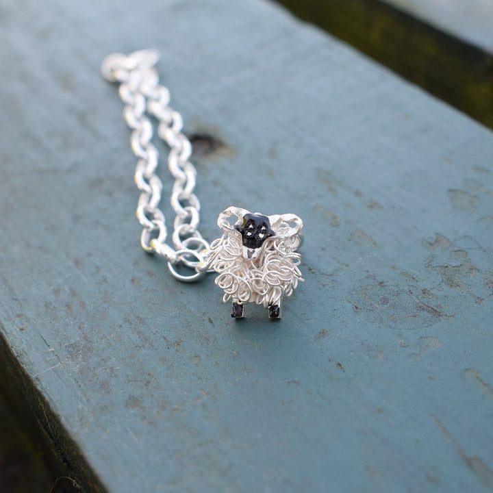 Silver Swaledale sheep charm - FreshFleeces, swaledale sheep bracelet, swaledale jewellery, swaledale sheep jewelry, yorkshire jewellery gift, yorkshire sheep gift, swaledale present, the yorkshire shepherdess, swaledale silver sheep