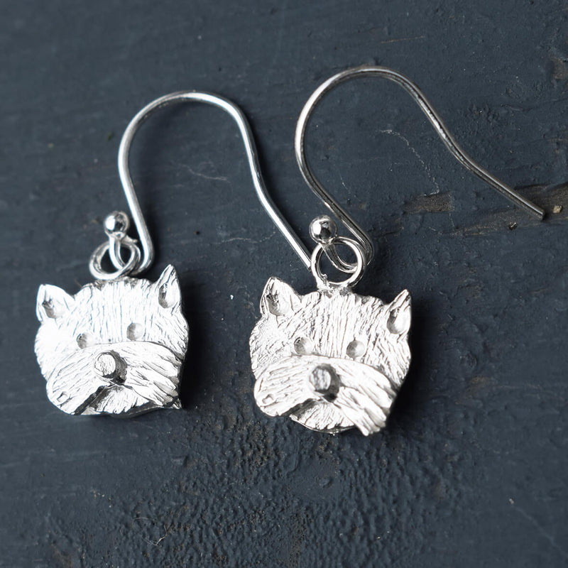 west highland terrier earrings, silver dog earrings, silver westie earrings, dog jewellery, westie jewellery, west highland terrier jewellery, west highland terrier memorial