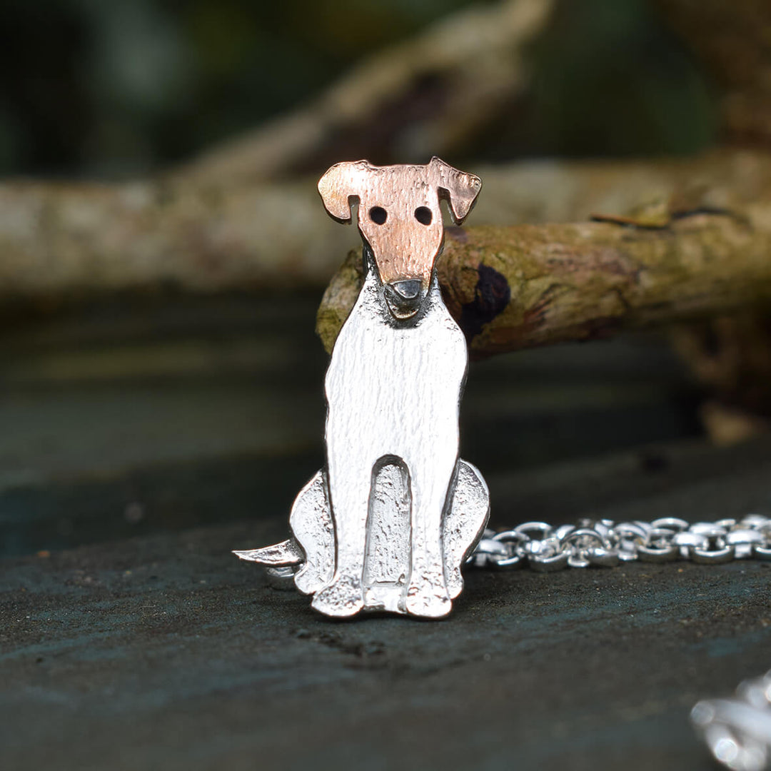 fox terrier necklace, silver dog necklace, terrier pendant, silver terrier jewellery, fox terrier gift for woman, fox terrier present, silver terrier necklace