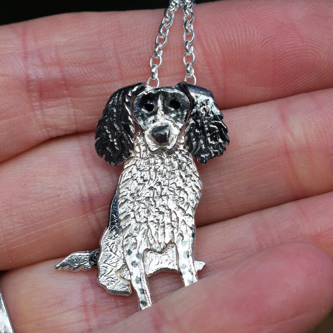 Springer Spaniel  pendant, Springer Spaniel  jewellery, dog necklace, dog pendant, black and white dog gift