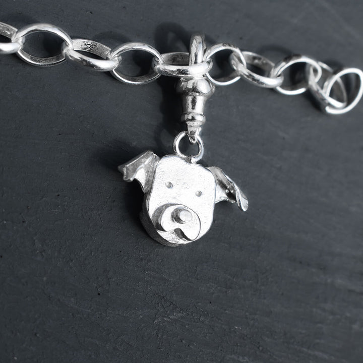 Staffordshire Bull Terrier charm, Staffordshire Bull Terrier bracelet, staffy charm, staffie charm, silver dog charm, silver dog bracelet, quality Staffordshire Bull Terrier gift