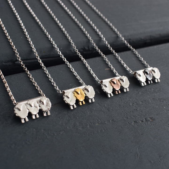 Silver Sheep Necklace, stand Out Jewellery, Individuality Symbol, Empowering necklace ,Gifts Of Inspiration, Unconventional Style, Distinct Pathways, Gifts From The Heart, Jewellery With Meaning ,Symbol Of Courage, Empowerment Charm, Jewellery With Message, flock of sheep necklace, sheep gift for daughter