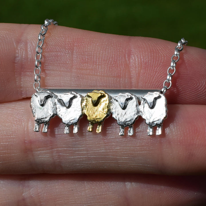 Silver Sheep Necklace, stand Out Jewellery, Individuality Symbol, Empowering necklace ,Gifts Of Inspiration, Unconventional Style, Distinct Pathways, Gifts From The Heart, Jewellery With Meaning ,Symbol Of Courage, Empowerment Charm, Jewellery With Message, flock of sheep necklace, sheep gift for daughter 