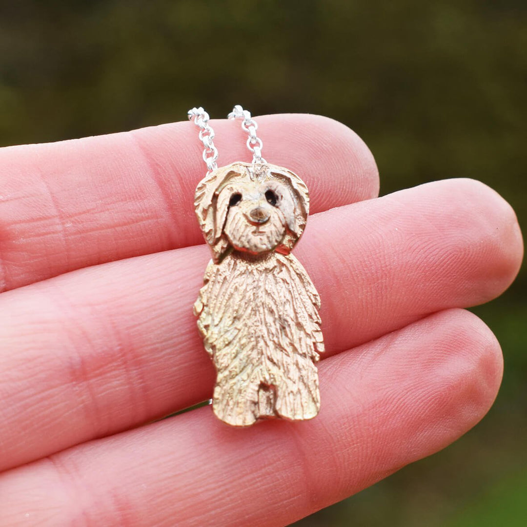 rose gold Tibetan Terrier necklace, Tibetan Terrier necklace, Tibetan Terrier jewellery, Tibetan Terrier gifts