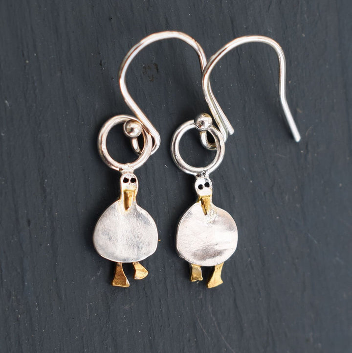 duck earrings, bird earrings, seagull earrings, wildfowl earrings, duck jewellery, bird jewellery, white duck gift for woman