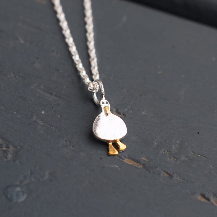 duck necklace, duck jewellery, silver duck jewellery, duck gift for woman, duck present for wife, duck present for friend, gift for duck lover, gift for bird lover