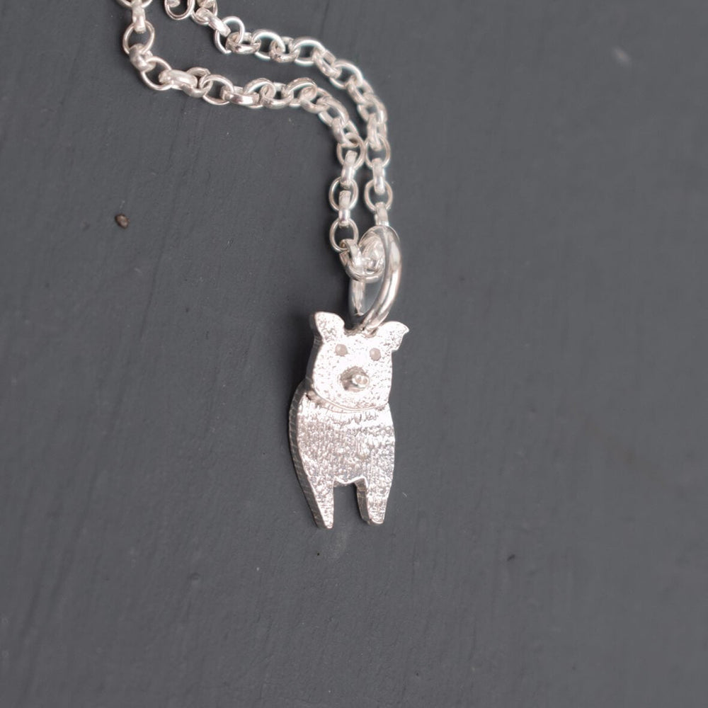 silver pig necklace, pig pendant, pig jewellery, pig gift for woman, present for pig lover