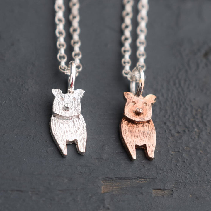 tiny pig necklace, pig necklace, pig pendant, pig jewellery, pig gift for woman, pig present for wife, pig present for her