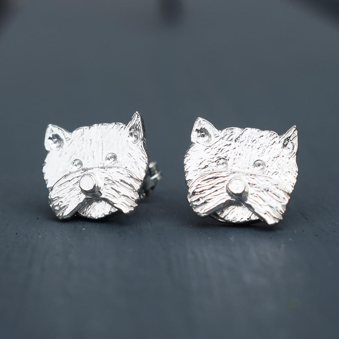 west highland terrier earrings, silver dog earrings, silver westie earrings, dog jewellery, westie jewellery, west highland terrier jewellery, west highland terrier memorial