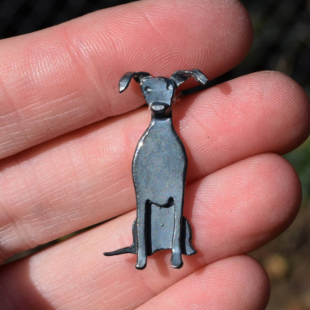 black Whippet necklace, black Whippet gift, Whippet necklace, black dog necklace, black dog jewellery, black sighthound gift