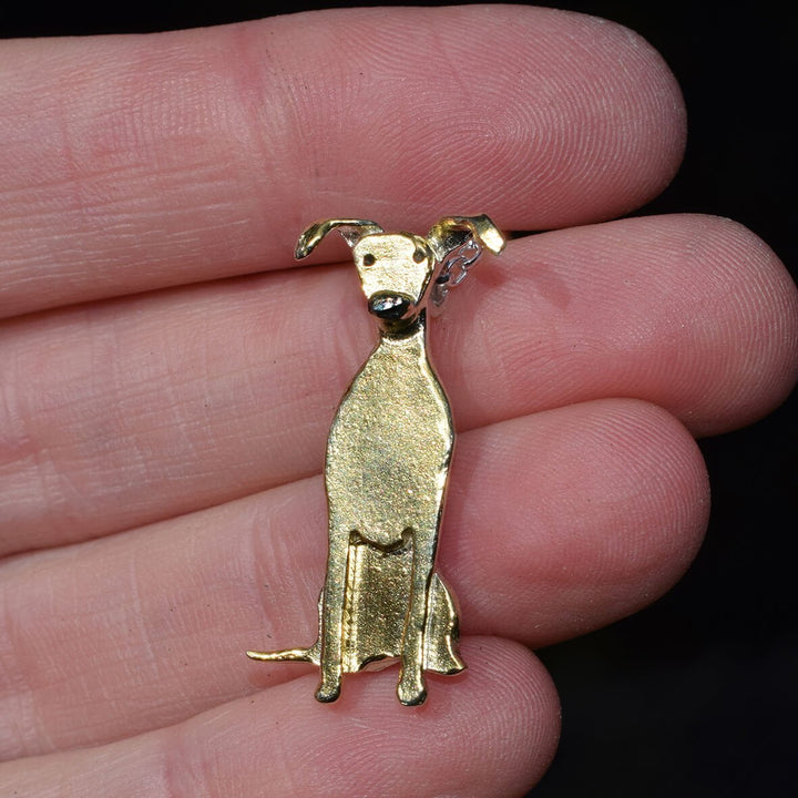 gold Whippet necklace, gold dog necklace, gold sighthound, gold dog jewellery, Whippet gift for wife