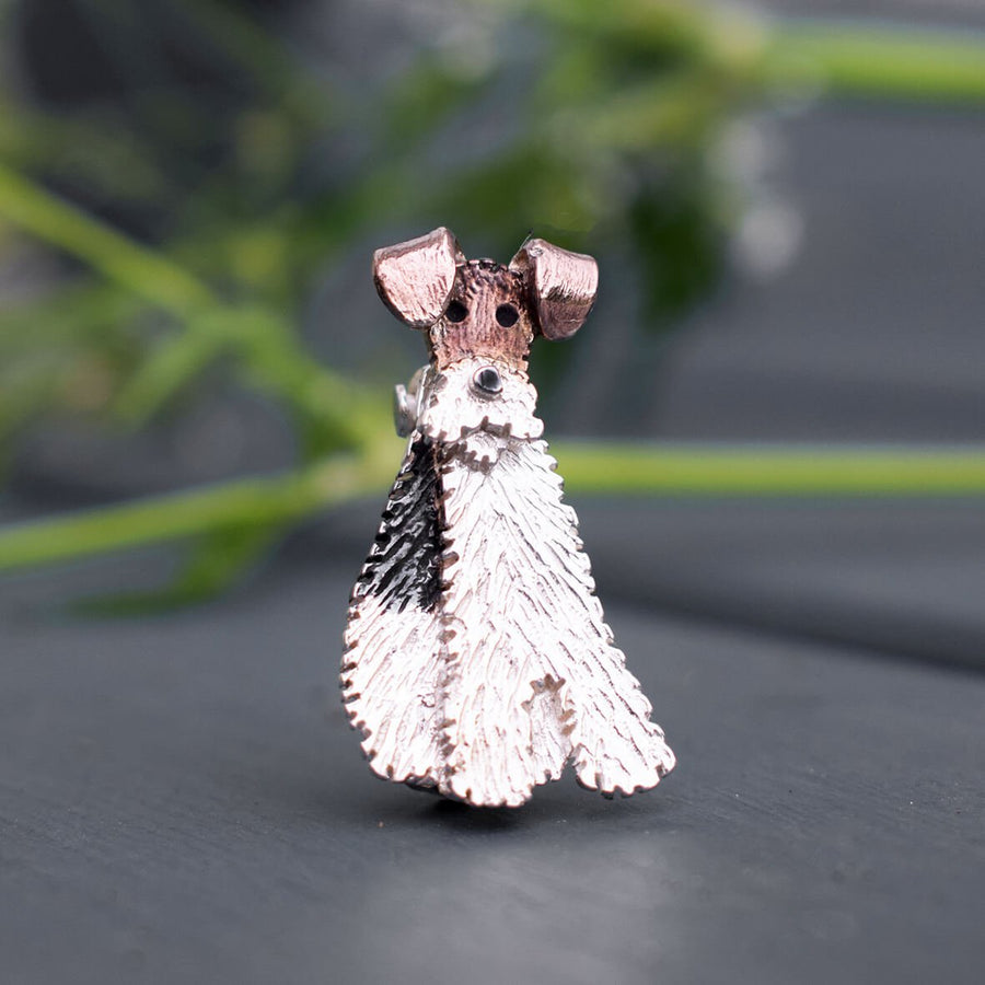 wire fox terrier brocch, fox terrier brooch, fox terrier gift for woman, fox terrier pin, fox terrier jewellery, unique fox terrier present